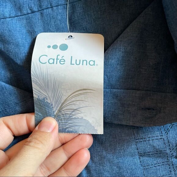 NWT cafe luna blue Mens xl dress shirt - Picture 6 of 6